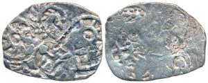 Archaic Punch Marked Coinage, attributed to Vatsa Janapada, Silver Vimshatika, 3.32g, ABCC