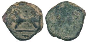 Western Kshatrapas, Kshaharata Family, Bhumaka (c. 1st century AD), Copper fractional Unit