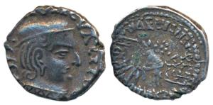 Western Kshatrapas, Kardamaka Family, Vijayasena, son of Damsena, as Mahakshatrapa SE 168,