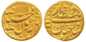 Shah Jahan, Gold Mohur, 10.87g, Daulatabad Mint, AH (1)049, legend within square area (KM 