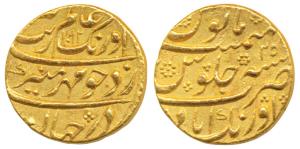 Aurangzeb, Gold Mohur, 10.99g, Aurangabad Mint, AH 1092/45, complete mint name at bottom (