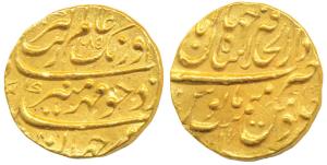 Aurangzeb, Gold Mohur, 10.95g, Dar ul-Khilafat Shahjahanabad Mint, AH 1085/17 (KM 315.42).