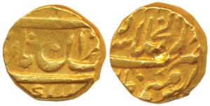 Muhammad Shah (AH 1131-1161, 1719-1748 AD), Gold ½ Mohur, 5.48g, Dar-ul-Khilafat Shahjahan