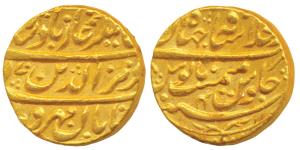 Alamgir II (AH 1167-1173, AD 1754-1759), Gold Mohur, 10.84g, Dar-ul-Khilafat Shahjahanabad