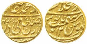 Shah Alam II (AH 1174-1221; 1759-1806 AD), Gold Mohur, 10.89g, Dar-ul-Khilafat Shahjahanab