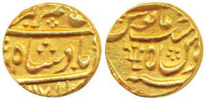 Azimabad (Patna) Mint, Gold Mohur, 11.05g, in the name of Alamgir II, trident as mint mark