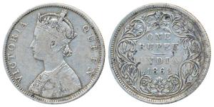 Victoria Queen, Silver Rupee, 1862, Bombay Mint, B / II / 4 / 0, Unlisted in Pridmore. Abo