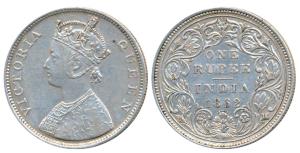 Victoria Queen, Silver Rupee, 1862, Bombay Mint, B / II / 0 / 6, Unlisted in Pridmore. Ver