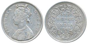 Victoria Queen, Silver Rupee, 1862, Bombay Mint, B / II / 0 / 10, Unlisted in Pridmore. Ab