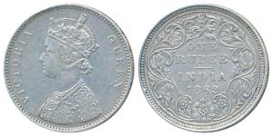 Victoria Queen, Silver Rupee, 1862, Bombay Mint, A / II / 1 / 10, (Prid 95). Very Fine+, V