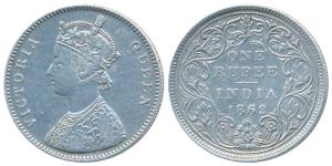 Victoria Queen, Silver Rupee, 1862, Bombay Mint, A / II / 0 / 12, (Prid 100). Very Fine+, 