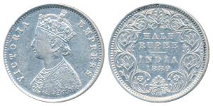 Victoria Empress, Silver ½ Rupee, 1889, Calcutta Mint, A / I / C incuse, (Prid 273). Very 