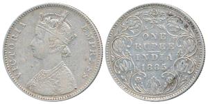 Victoria Empress, Silver Rupee, 1885, Bombay Mint, A3 / IV / B incuse, Unlisted in Pridmor