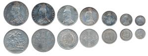 Great Britain, Queen Victoria, 1887, Jubilee Head, Silver Crown, Double Florin, Halfcrown,