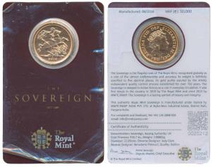 Great Britain, Queen Elizabeth II, Gold Sovereign, 8g, 2018, ‘I’ mint mark for India, stru