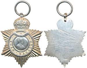 Indian Title Badge, George V, Silver, Khan Bahadur, awarded to Khan Sahib Munshi Wali Muha