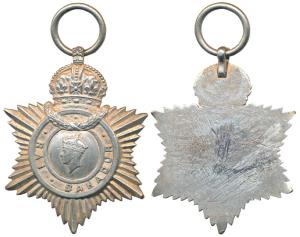 Indian Title Badge, George V, Silver, Rai Bahadur, crowned profile of George V facing righ