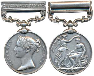 Indian General Service, Silver Medal, 1854-1895, Queen Victoria, Waziristan 1894-5 bar, aw