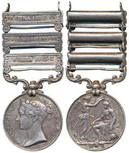 Indian General Service, Silver Medal, 1854-1895, Queen Victoria, 3 bars, Burma 1885-7, Chi