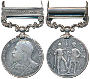 India Medal, Edward VII, Silver, Waziristan 1901-2 bar, awarded 1003 Sepoy Indar Singh 2nd