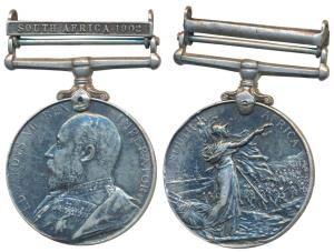 King’s South Africa Medal, Edward VII, 1901-1902, awarded to 7548 Sarjent J.T. Jeylon V Co