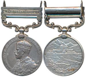 India General Service Medal, George V, Silver, Waziristan 1919-21 bar, awarded to Bearer I