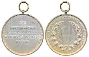 Rajkumar College Rajkot, Silver Clad Bronze Medal, obv. inscribed Founded AD 1897 By Kumar