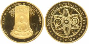 Gold Medallion, 10g, 2550th anniversary of Lord Buddha’s Mahaparinirvana or the ultimate s
