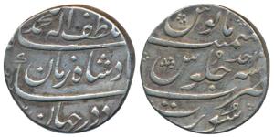 Muhammad Shah (AH 1131-1161; 1719-1748 AD, Silver Rupee, 11.43g, Surat Mint, RY Ahd, Ba Lu