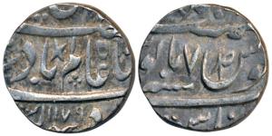 Muhammadabad Banaras Mint, Silver Rupee,11.27g, in the name of Shah Alam II, AH 1179/7, Pe