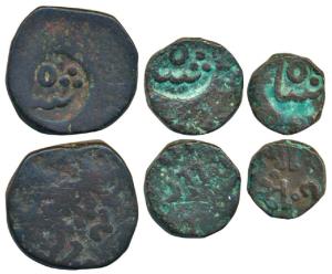 Countermarked Coinage, Copper Paisa, ½ Paisa, ¼ Paisa, obv. countermark ‘Shah’ in Persian,