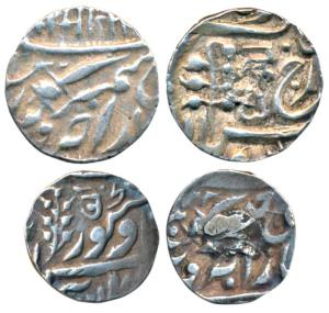 Jaswant Singh II (AH 1290-1313; 1873-1895 AD), Silver 1/8 Rupee, 1.45g, Pali Mint, with th