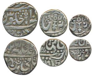 Vikramajit Mahendra (AH 1211-1233; 1796-1817 AD), set of 3 Silver Rupee, ½, ¼, 10.52g, 5.2