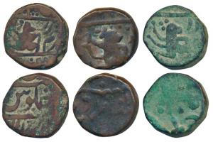 Anonymous issue, Copper Paisa (3), in the name of Shah Alam II, obv. Hanuman running to ri