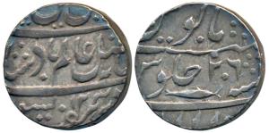 Allahabad Mint, Silver Rupee, 11.13g, in the name of Shah Alam II, frozen RY 26, with comp