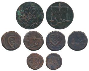 Copper 1 ½ Pice / 6 Reas, 9.8g, 1791, obv. bale mark, rev. scales (Prid 125, KM 195); Copp