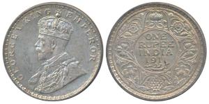 George V, Silver Rupee, 1911, Bombay Mint, Dot, Pig Rupee, (Prid 217). Superb Mint State.
