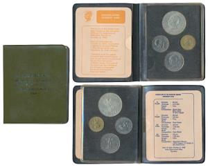 1969 Uncirculated Set, Gandhiji Birth Centennial, set of 4, 20 Paise to Rupees 10. In imma