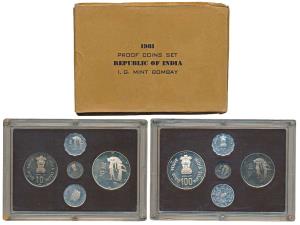 1981 Proof Set, World Food Day, set of 4, 10 Paisa to Rupees 100. In near immaculate condi