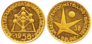 Belgium, Baudouin I (1951-1993), Gold Medal, 5.55g, for the Universal Exhibition in Brusse