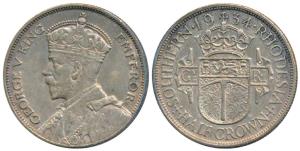 Southern Rhodesia (Zimbabwe), George V, Silver ½ Crown, 1934. Extremely Fine, Rare.