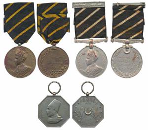 Bahawalpur, Sadiq Muhammad Khan V, Cupro Nickel (3), Silver Jubilee 1931, with black and w