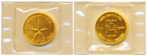 Bank of India, Gold Medallion, 10g, Millennium 2000, struck at the Royal Canadian Mint, 99