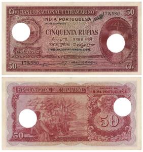 Indo-Portuguese, Cinquenta 50 Rupias, 6th issue, 1945, Banco Nacional Ultramarino, (J&R 12