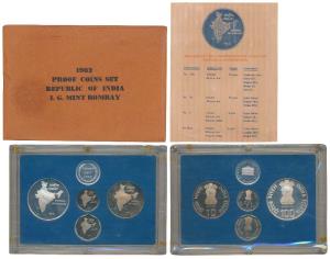 1982 Proof Set, National Integration, set of 4, 50 Paisa to Rupees 100. In superb immacula