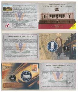 2016 Proof Set, 125th Years of National Archives of India, set of 2, Rupees 10 and 125. In