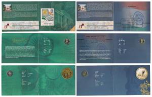 All single commemorative coins in mint packaging (4), all Rupees 5, 2010, Platinum Jubilee