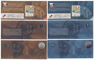 All single commemorative coins in mint packaging, Rs. 10, 2 & 1, 2010, Platinum Jubilee of