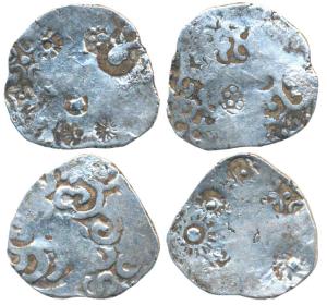 Archaic Punch Marked Coinage, attributed to Kashi Janapada, Jakhania Hoard type (c. 525-46
