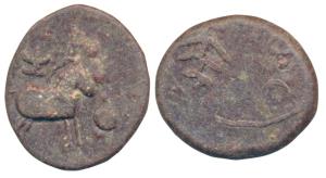 Hiranyakas of Karnataka (1st century BC), Lead Unit, 11.43g, obv. a horse standing to righ